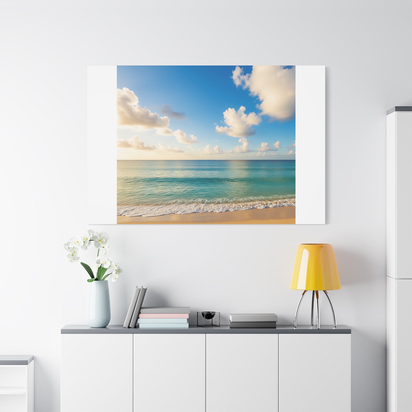 Serene Beach Canvas Art Piece