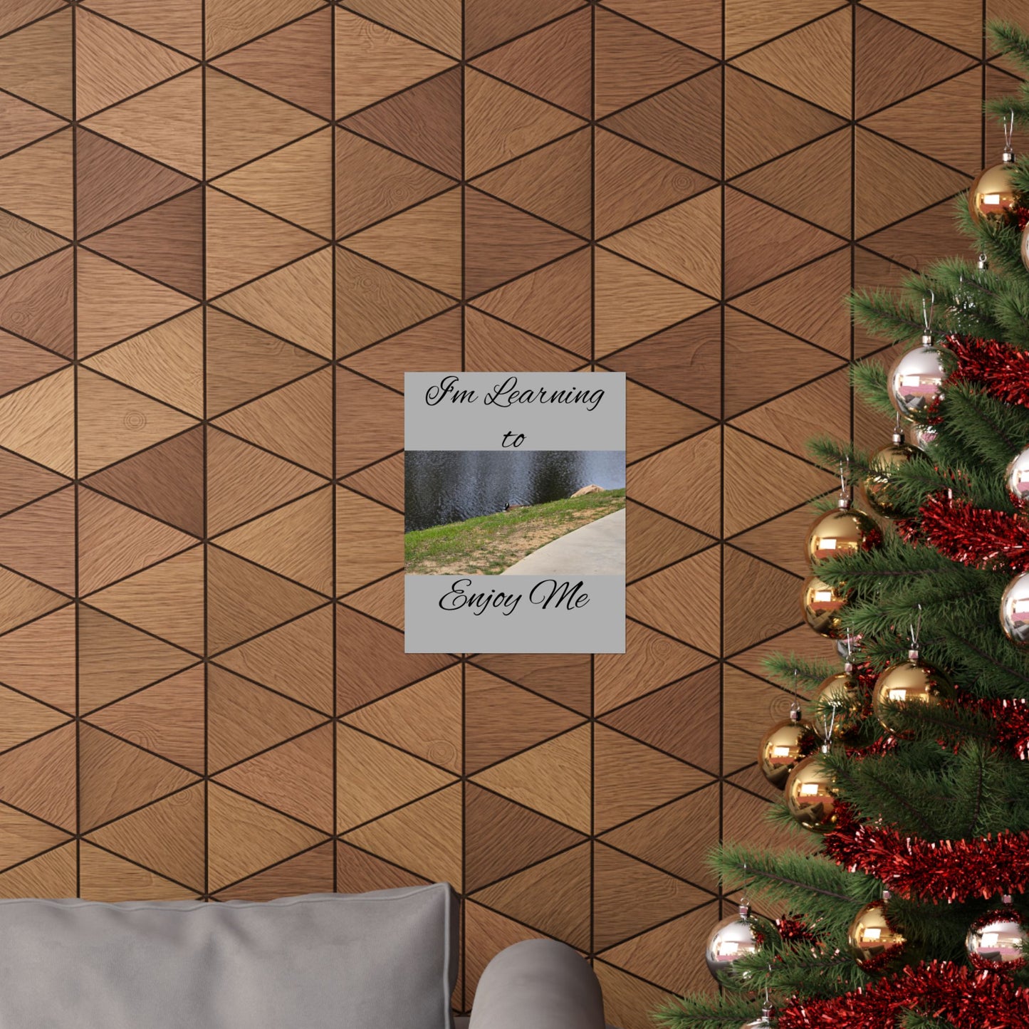 Inspirational Duck Matte Vertical Poster - "I'm Learning to Enjoy Me"