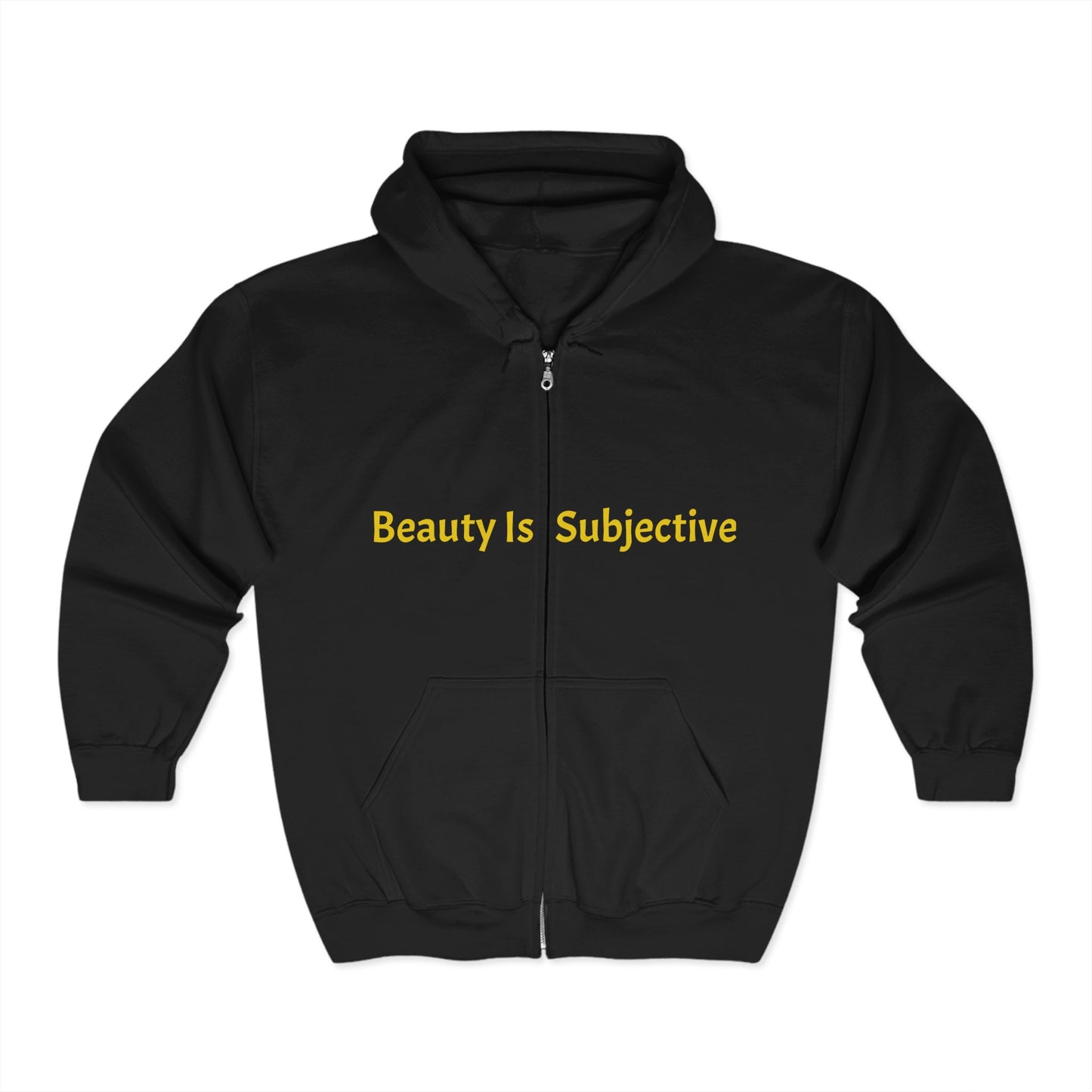 "Beauty Is Subjective" with Sci-Fi Design Full Zip Hooded Sweatshirt