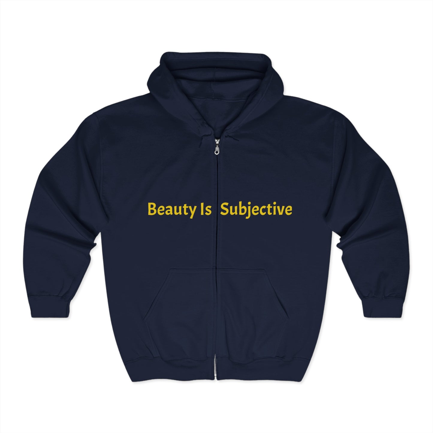 "Beauty Is Subjective" with Sci-Fi Design Full Zip Hooded Sweatshirt